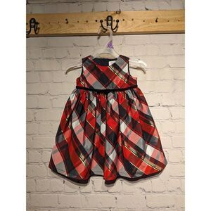 Carter's red plaid Christmas dress 6 months